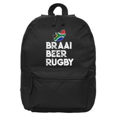 South African Braai Beer Rugby Flag Patriotic 16 in Basic Backpack