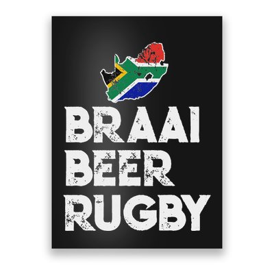 South African Braai Beer Rugby Flag Patriotic Poster