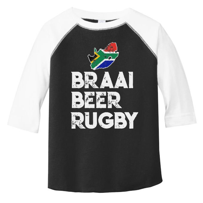 South African Braai Beer Rugby Flag Patriotic Toddler Fine Jersey T-Shirt