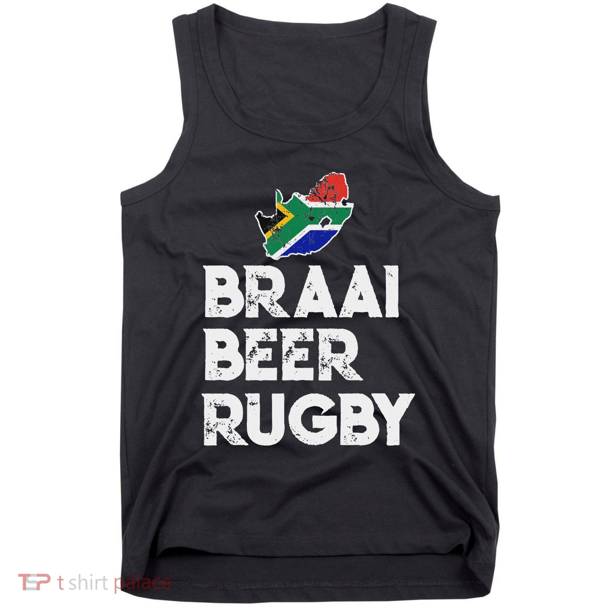 South African Braai Beer Rugby Flag Patriotic Tank Top