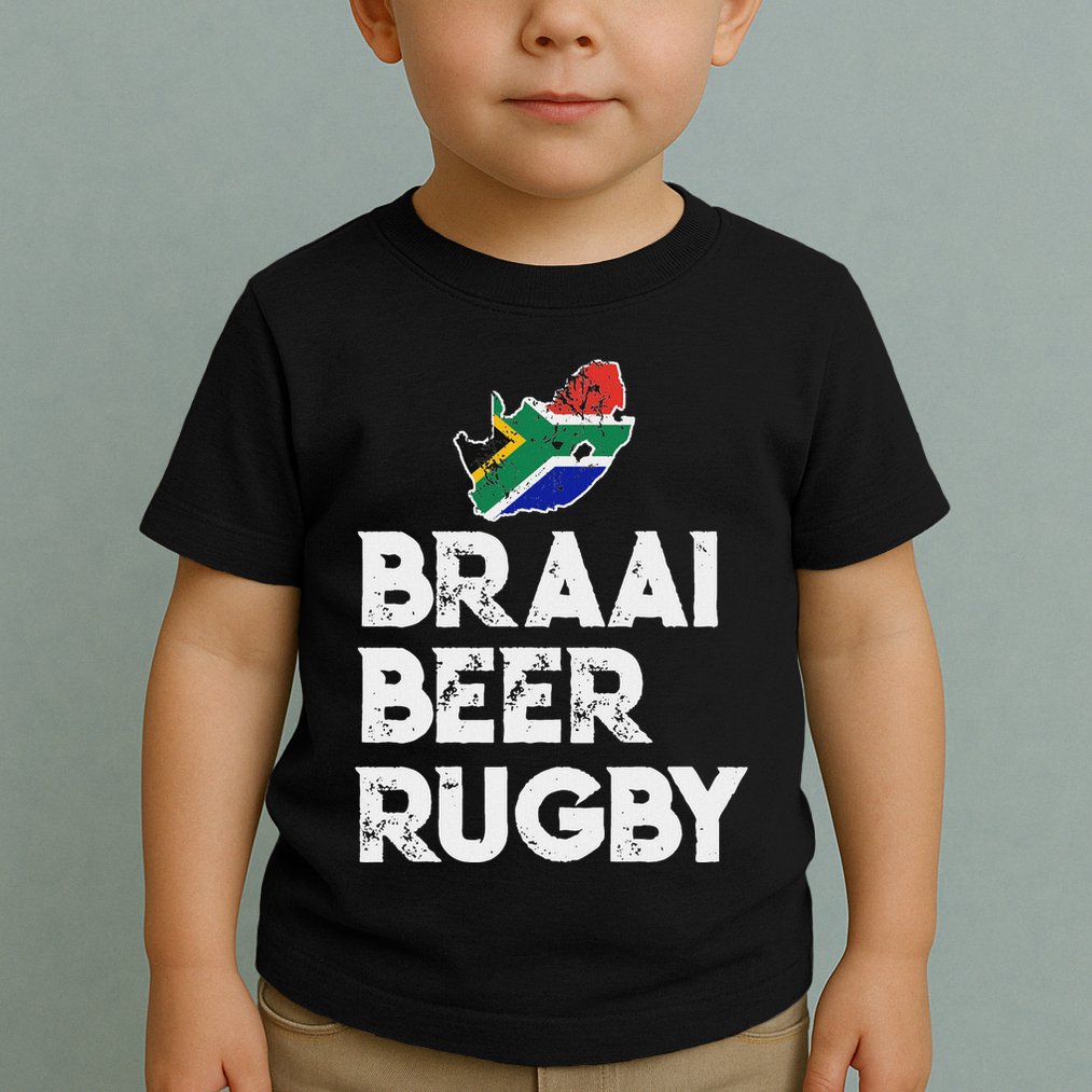 South African Braai Beer Rugby Flag Patriotic Toddler T-Shirt