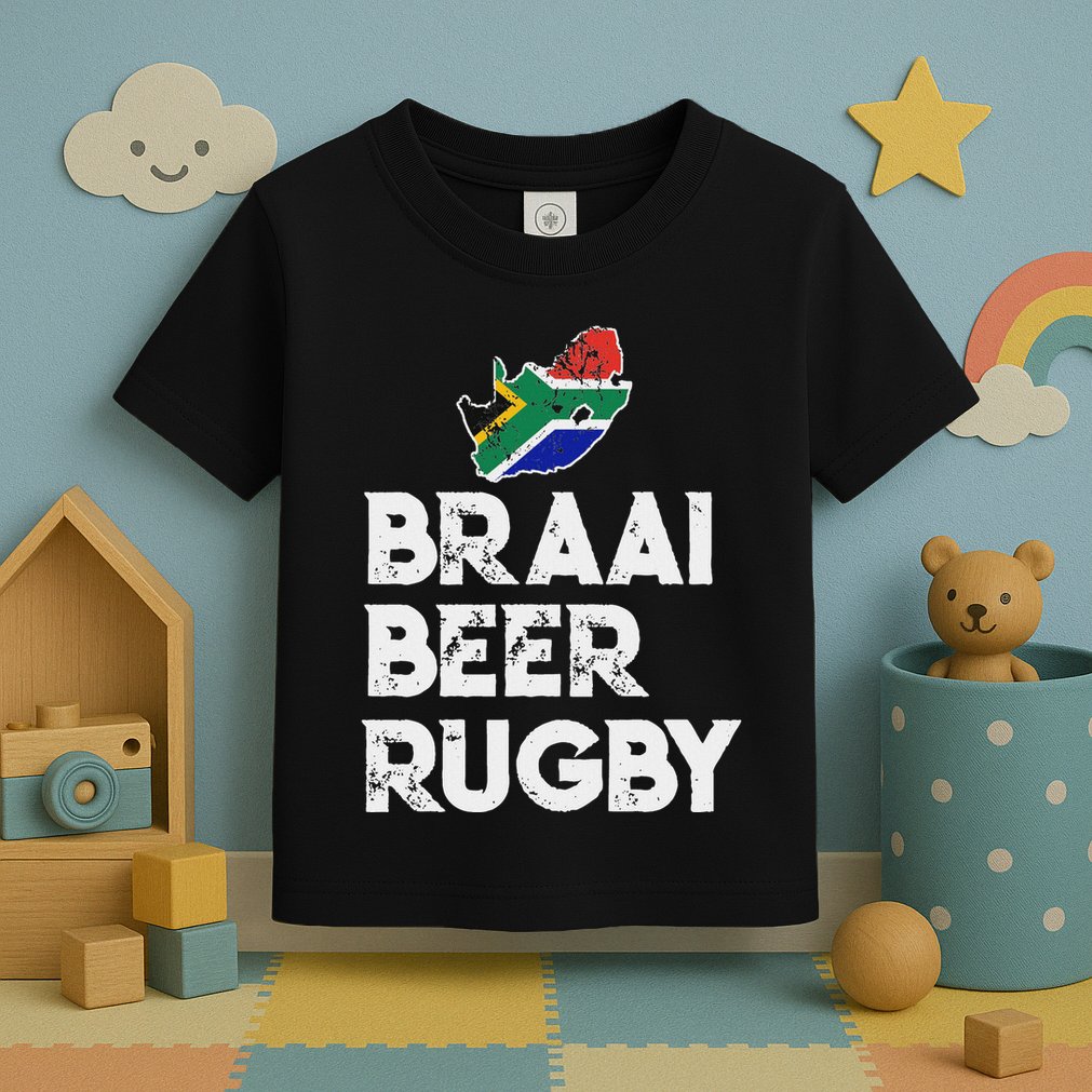 South African Braai Beer Rugby Flag Patriotic Toddler T-Shirt
