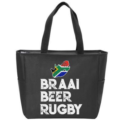South African Braai Beer Rugby Flag Patriotic Zip Tote Bag