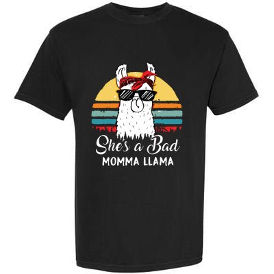 Shes A Bad Momma Llama Mama Retro Vintage Garment-Dyed Heavyweight T-Shirt