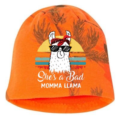 Shes A Bad Momma Llama Mama Retro Vintage Kati - Camo Knit Beanie