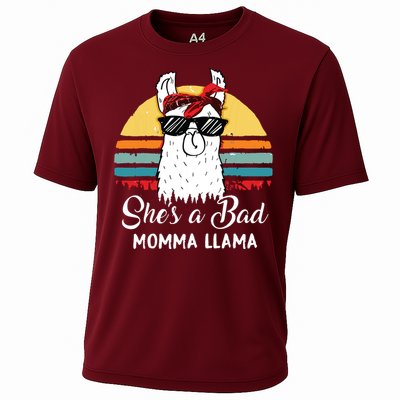 Shes A Bad Momma Llama Mama Retro Vintage Cooling Performance Crew T-Shirt