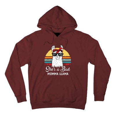 Shes A Bad Momma Llama Mama Retro Vintage Hoodie