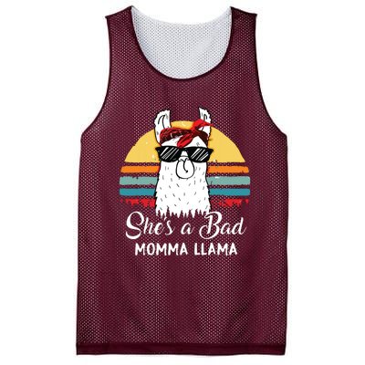 Shes A Bad Momma Llama Mama Retro Vintage Mesh Reversible Basketball Jersey Tank