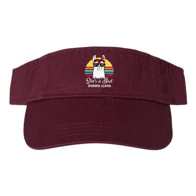 Shes A Bad Momma Llama Mama Retro Vintage Valucap Bio-Washed Visor