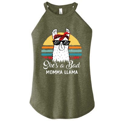 Shes A Bad Momma Llama Mama Retro Vintage Women’s Perfect Tri Rocker Tank