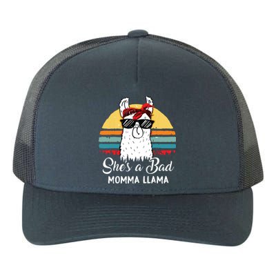 Shes A Bad Momma Llama Mama Retro Vintage Yupoong Adult 5-Panel Trucker Hat