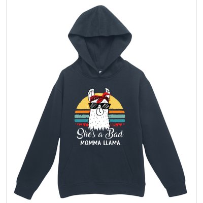 Shes A Bad Momma Llama Mama Retro Vintage Urban Pullover Hoodie