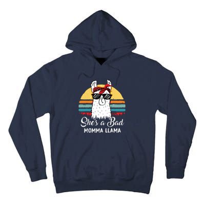 Shes A Bad Momma Llama Mama Retro Vintage Tall Hoodie