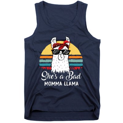 Shes A Bad Momma Llama Mama Retro Vintage Tank Top