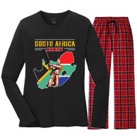 South African Batsman Southafrica Cricket Women's Long Sleeve Flannel Pajama Set 