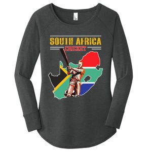 South African Batsman Southafrica Cricket Women's Perfect Tri Tunic Long Sleeve Shirt