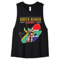 South African Batsman Southafrica Cricket Women's Racerback Cropped Tank