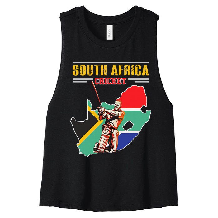 South African Batsman Southafrica Cricket Women's Racerback Cropped Tank