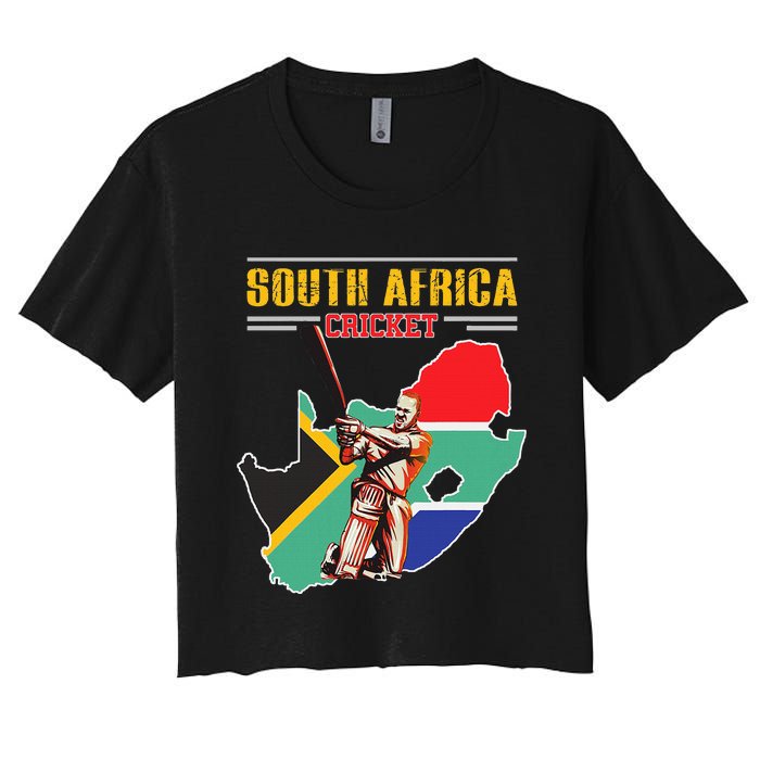 South African Batsman Southafrica Cricket Women's Crop Top Tee