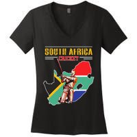 South African Batsman Southafrica Cricket Women's V-Neck T-Shirt