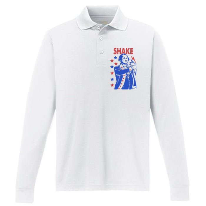 Shake And Bake Benjamin Franklin Performance Long Sleeve Polo