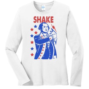 Shake And Bake Benjamin Franklin Ladies Long Sleeve Shirt