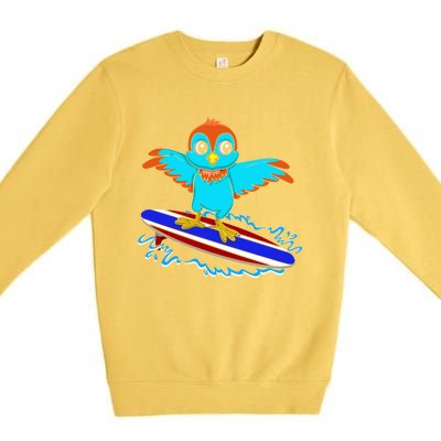 Surfing Animal Bird Lover Ornithology Bird Whisperer Gift Premium Crewneck Sweatshirt