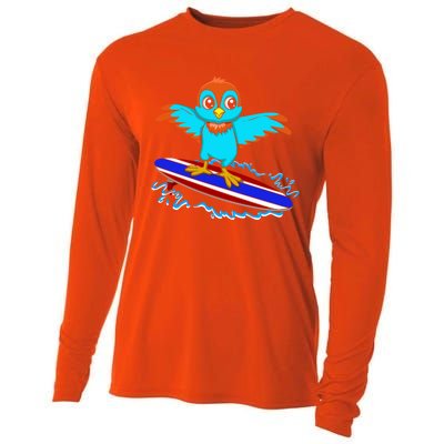 Surfing Animal Bird Lover Ornithology Bird Whisperer Gift Cooling Performance Long Sleeve Crew