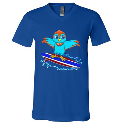 Surfing Animal Bird Lover Ornithology Bird Whisperer Gift V-Neck T-Shirt