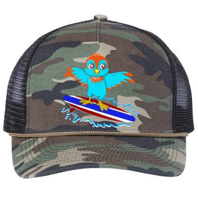 Surfing Animal Bird Lover Ornithology Bird Whisperer Gift Retro Rope Trucker Hat Cap