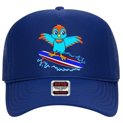 Surfing Animal Bird Lover Ornithology Bird Whisperer Gift High Crown Mesh Back Trucker Hat