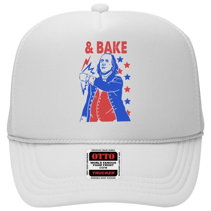 Shake And Bake Benjamin Franklin High Crown Mesh Back Trucker Hat