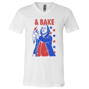 Shake And Bake Benjamin Franklin V-Neck T-Shirt