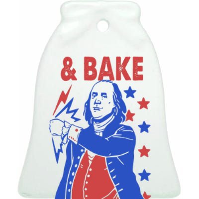 Shake And Bake Benjamin Franklin Ceramic Bell Ornament