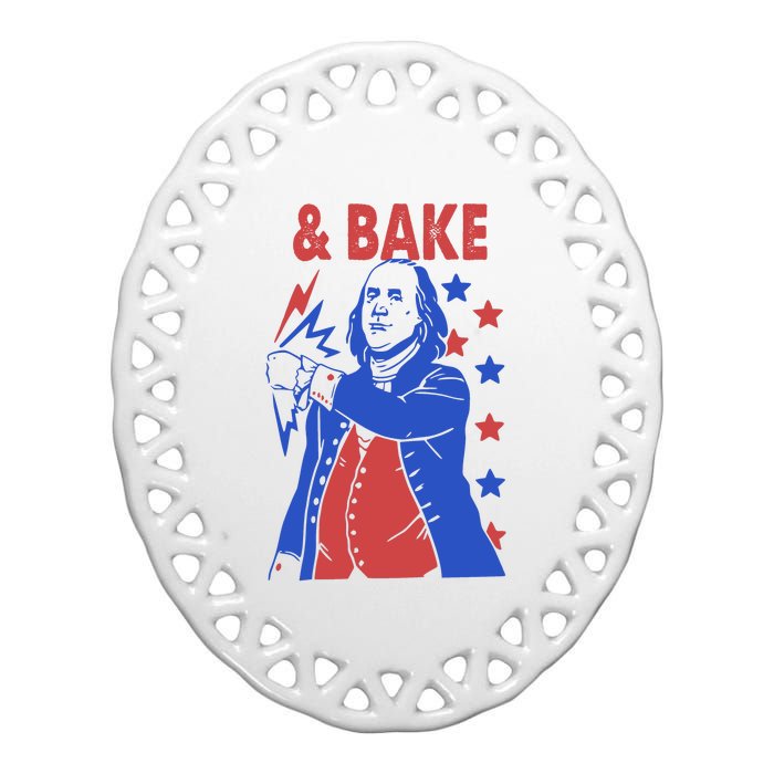 Shake And Bake Benjamin Franklin Ceramic Oval Ornament