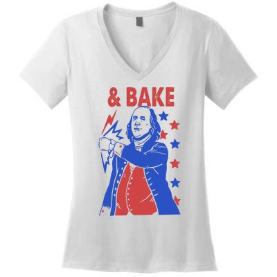 Shake And Bake Benjamin Franklin Women's V-Neck T-Shirt