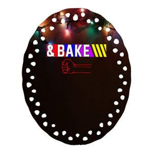 Shake And Bake Funny Family Matching Lover Dad Daughter Ceramic Oval Ornament