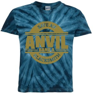 Save Anvil Bang A Blacksmith Farrier Coal Forge Blacksmith Kids Tie-Dye T-Shirt