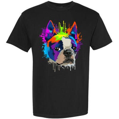 Splash Art Boston Terrier Dog Owner Gift Idea Dog Garment-Dyed Heavyweight T-Shirt