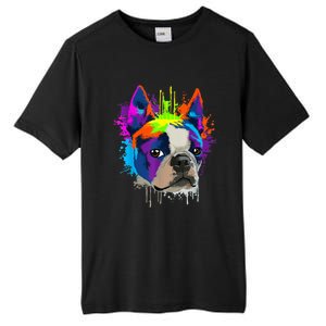 Splash Art Boston Terrier Dog Owner Gift Idea Dog Tall Fusion ChromaSoft Performance T-Shirt