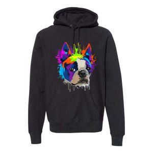 Splash Art Boston Terrier Dog Owner Gift Idea Dog Premium Hoodie