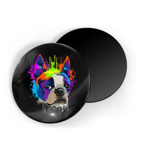 Splash Art Boston Terrier Dog Owner Gift Idea Dog Magnet