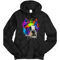 Splash Art Boston Terrier Dog Owner Gift Idea Dog Tie Dye Hoodie