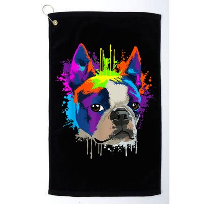 Splash Art Boston Terrier Dog Owner Gift Idea Dog Golf Towel