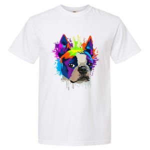 Splash Art Boston Terrier Dog Owner Gift Idea Dog Garment-Dyed Heavyweight T-Shirt