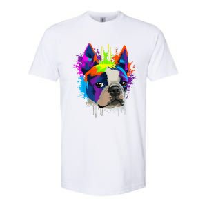 Splash Art Boston Terrier Dog Owner Gift Idea Dog Softstyle CVC T-Shirt