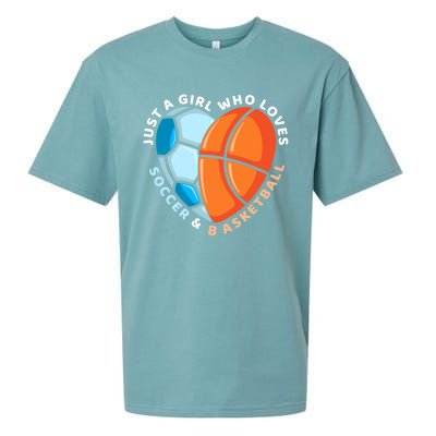 Soccer And Basketball Funny Gift Sueded Cloud Jersey T-Shirt