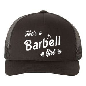 Shes A Barbell Yupoong Adult 5-Panel Trucker Hat