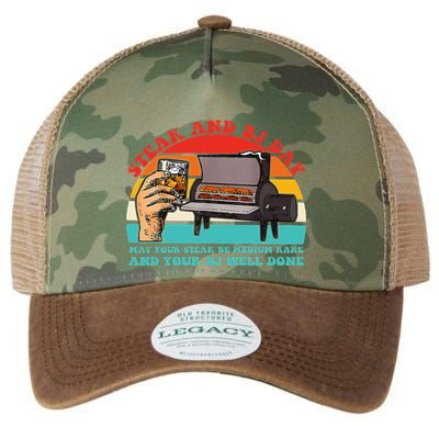 Steak And Bj Day Funny Retro Legacy Tie Dye Trucker Hat