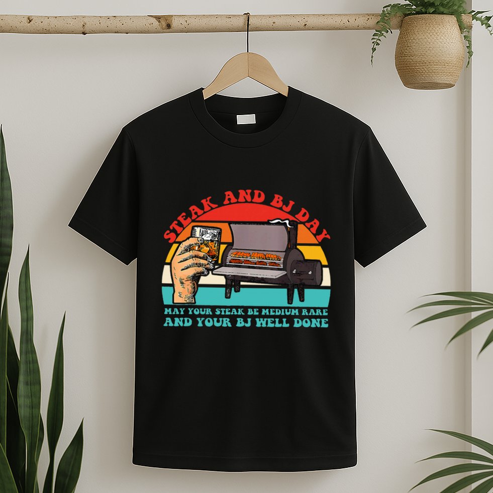 Steak And Bj Day Funny Retro T-Shirt